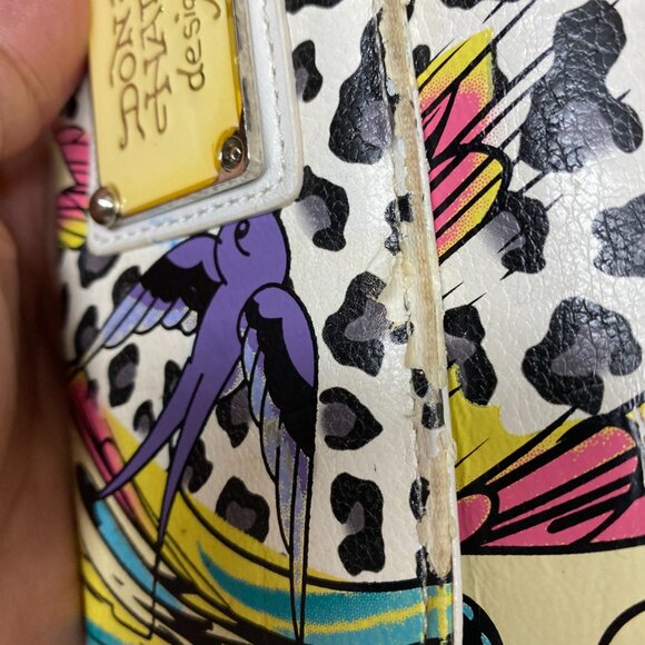 Don Ed Hardy Women's Wallet 4 inch x 7.5" Folded - All Over Print Design - Picture 3 of 12
